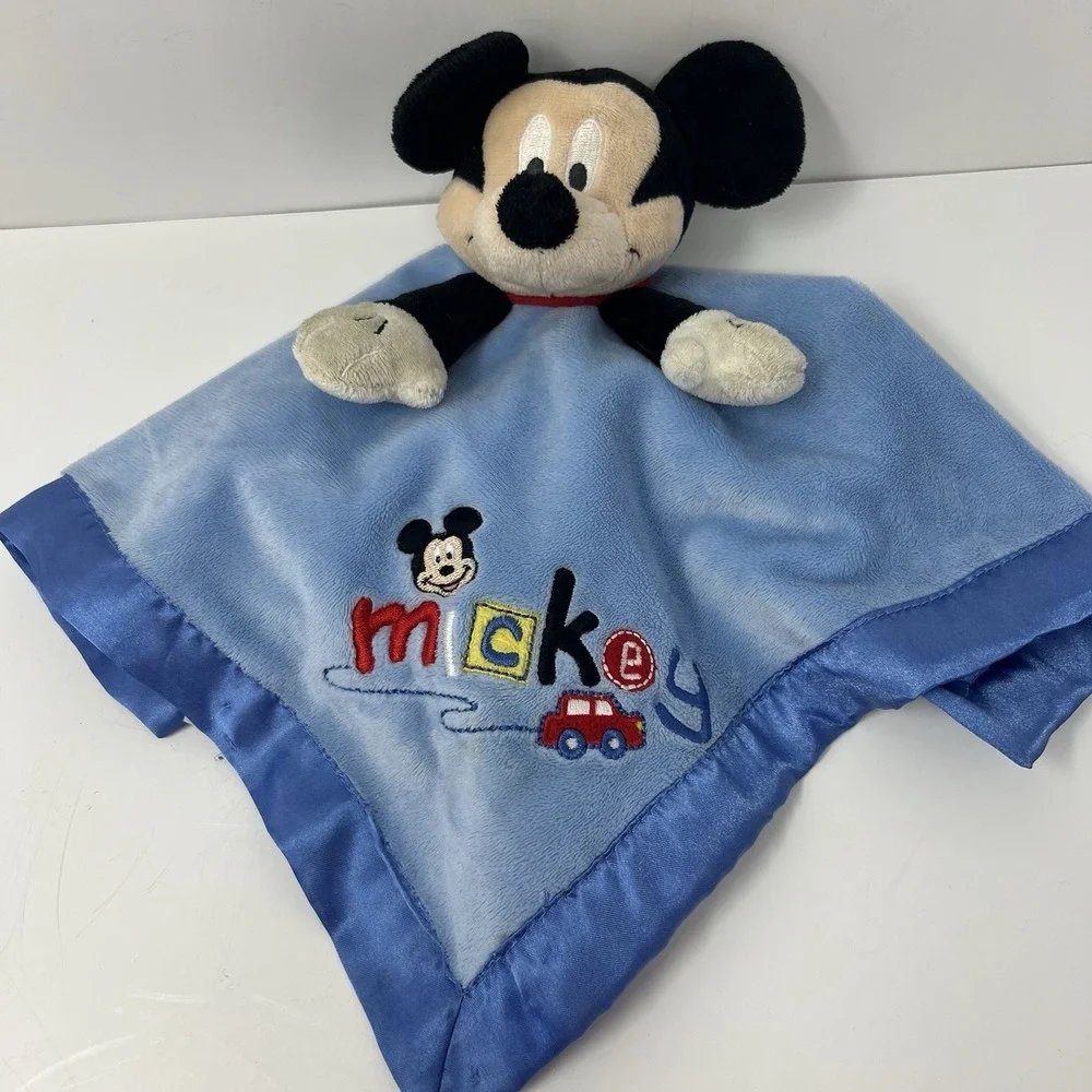 Disney Baby Mickey Mouse Lovey Blue Security Blanket Plush Soft Comfort 14